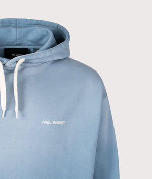 Ethos Hoodie by Axel Arigato in Dusty Blue. Shot by EQVVS. Detail shot.