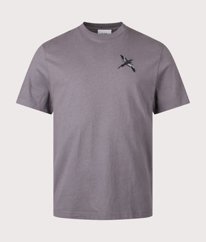 Micro Bee Bird T-Shirt by Axel Arigato in Steel Grey. Shot by EQVVS. Front shot.