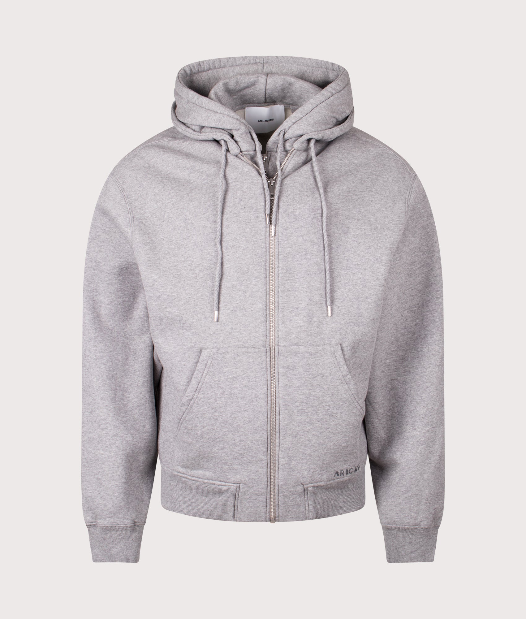 Trey Mélange Hoodie by Axel Arigato in Grey Melange. Shot by EQVVS. Front shot.