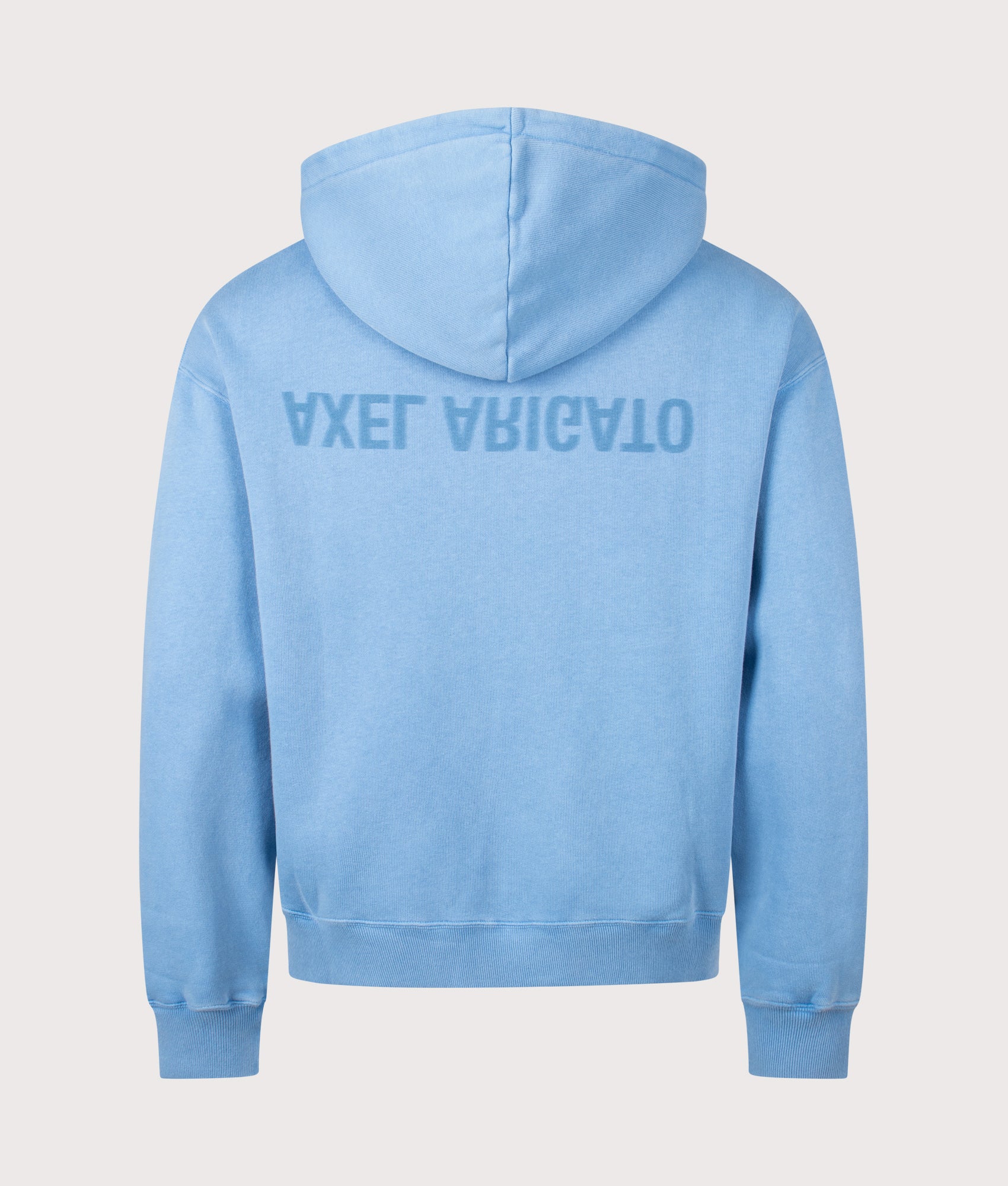 Distort Washed Hoodie by Axel Arigato in Dark cornflower Blue. Shot by EQVVS. Back shot.