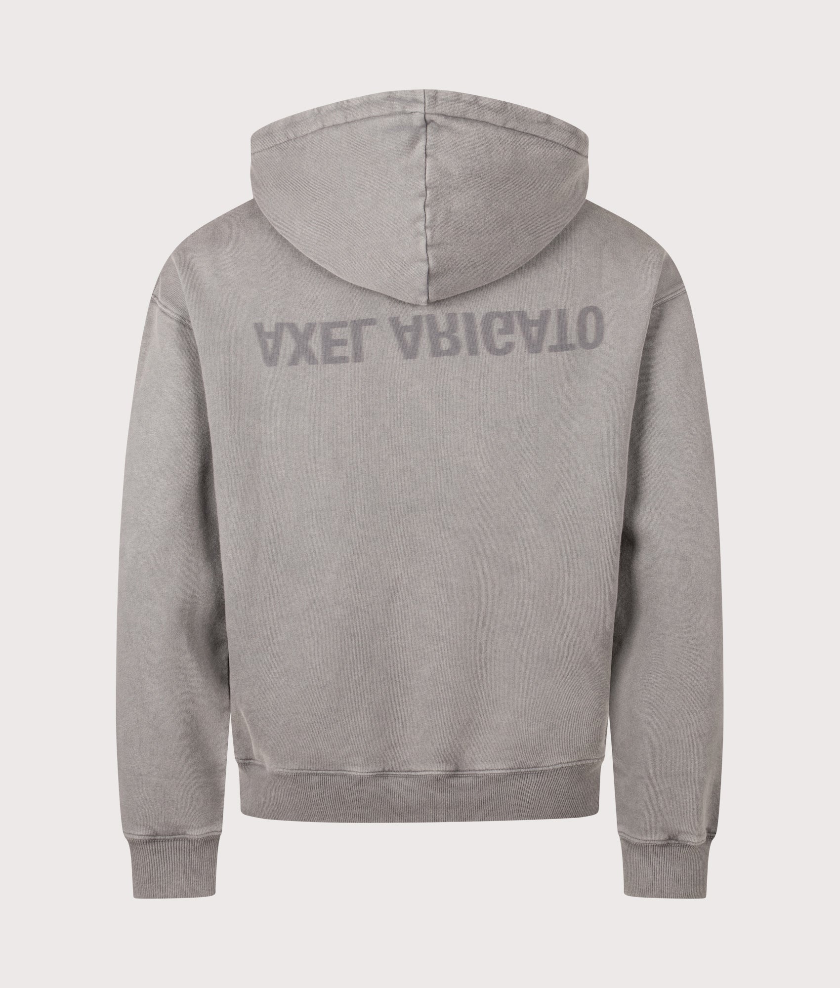 Distort Washed Hoodie by Axel Arigato in Dark Grey. Shot by EQVVS. Back shot.