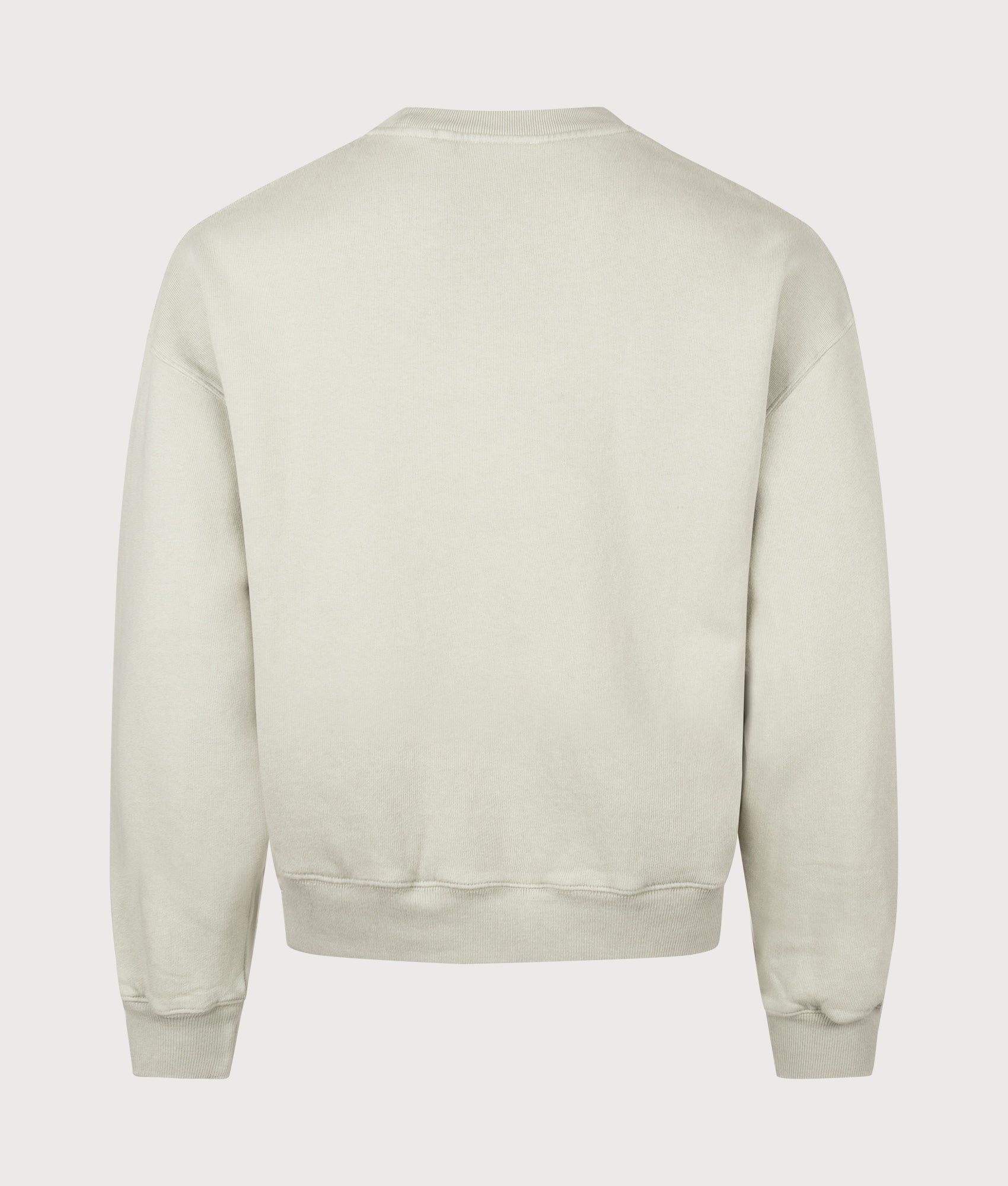 Distort Washed Sweatshirt by Axel Aroigato in Dusty Green. Shot by EQVVS. Back shot.