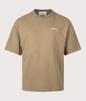 Honor Washed T-Shirt by Axel Arigato in Cedar Brown. Shot by EQVVS. Front shot. 