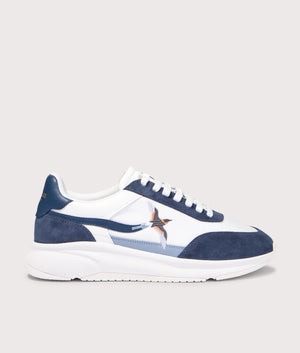Genesis Neo Bird Runners by Axel Arigato in White/Blue. Shot by EQVVS. Front shot.