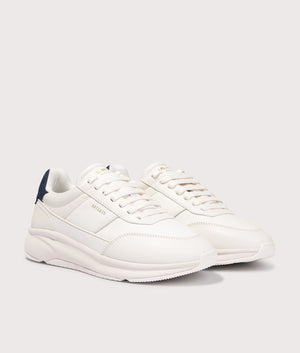 Genesis Neo Leather Runners by Axel Arigato in Off White. Shot by EQVVS. Front detail shot.