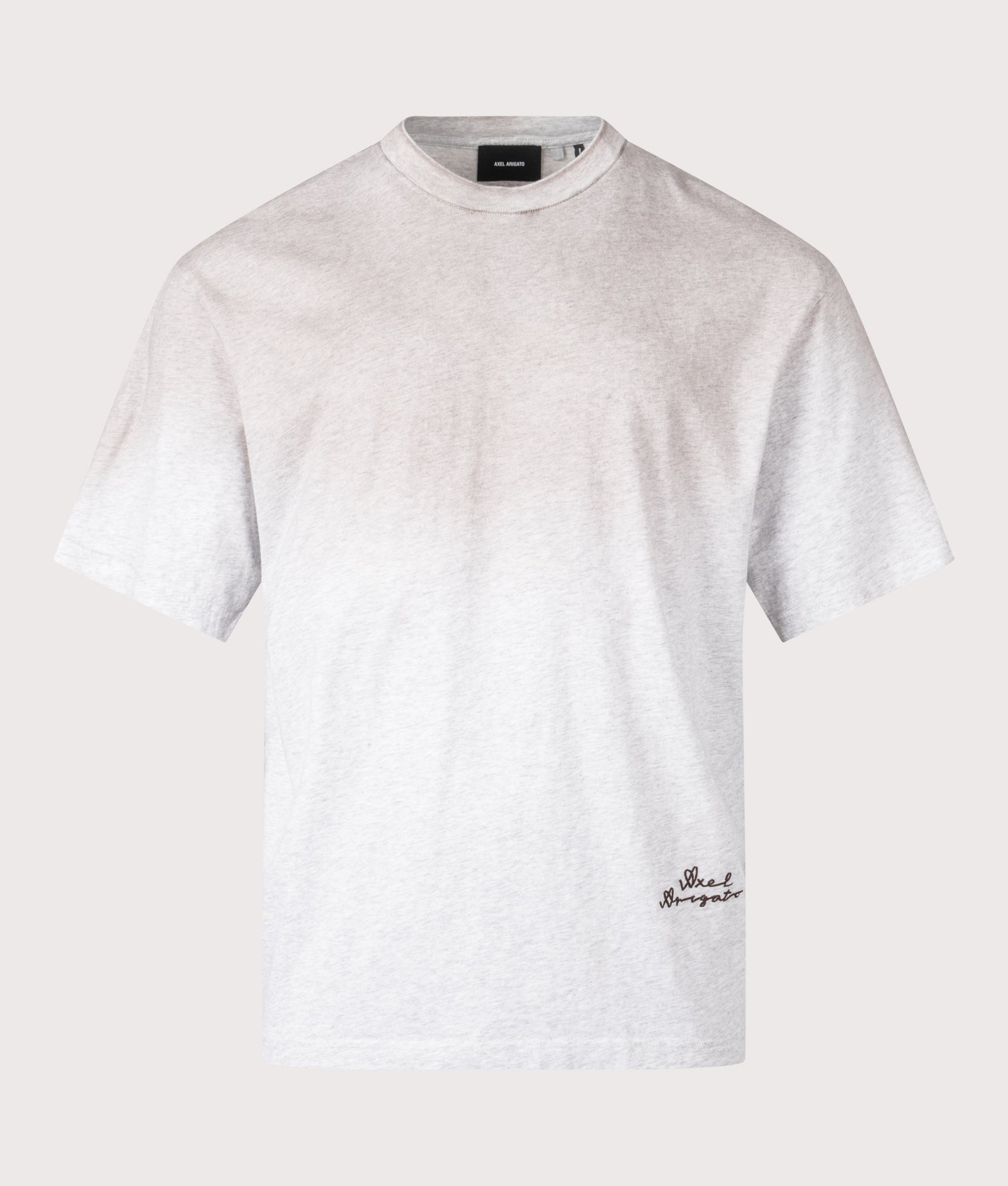 Axel Arigato Saba Spray T-Shirt in Grey Melange at EQVVS Menswear. Front shot.