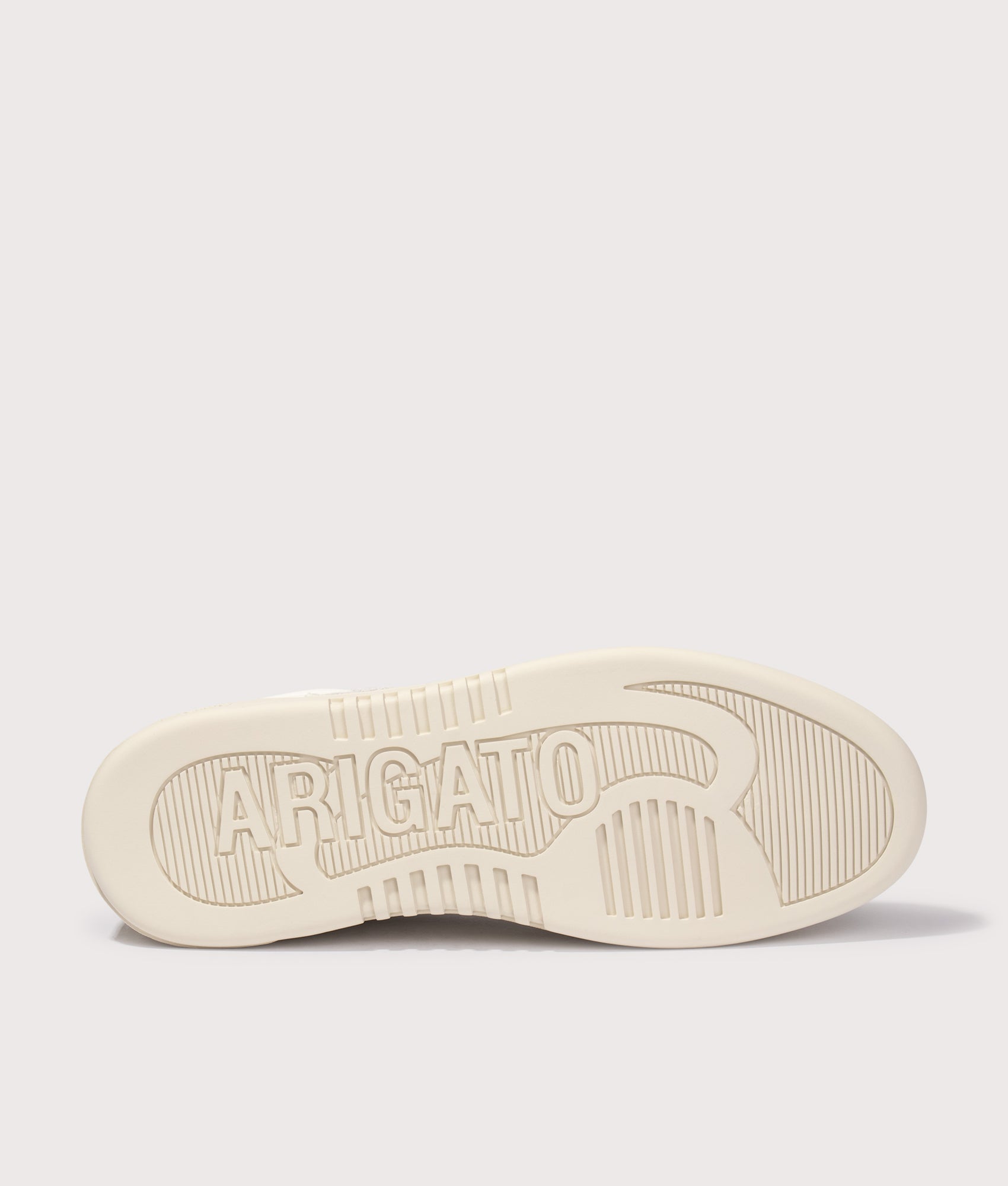Axel Arigato Dice T-Toe Sneakers in Light Beige and Dark Blue at EQVVS Menswear. Tread shot.