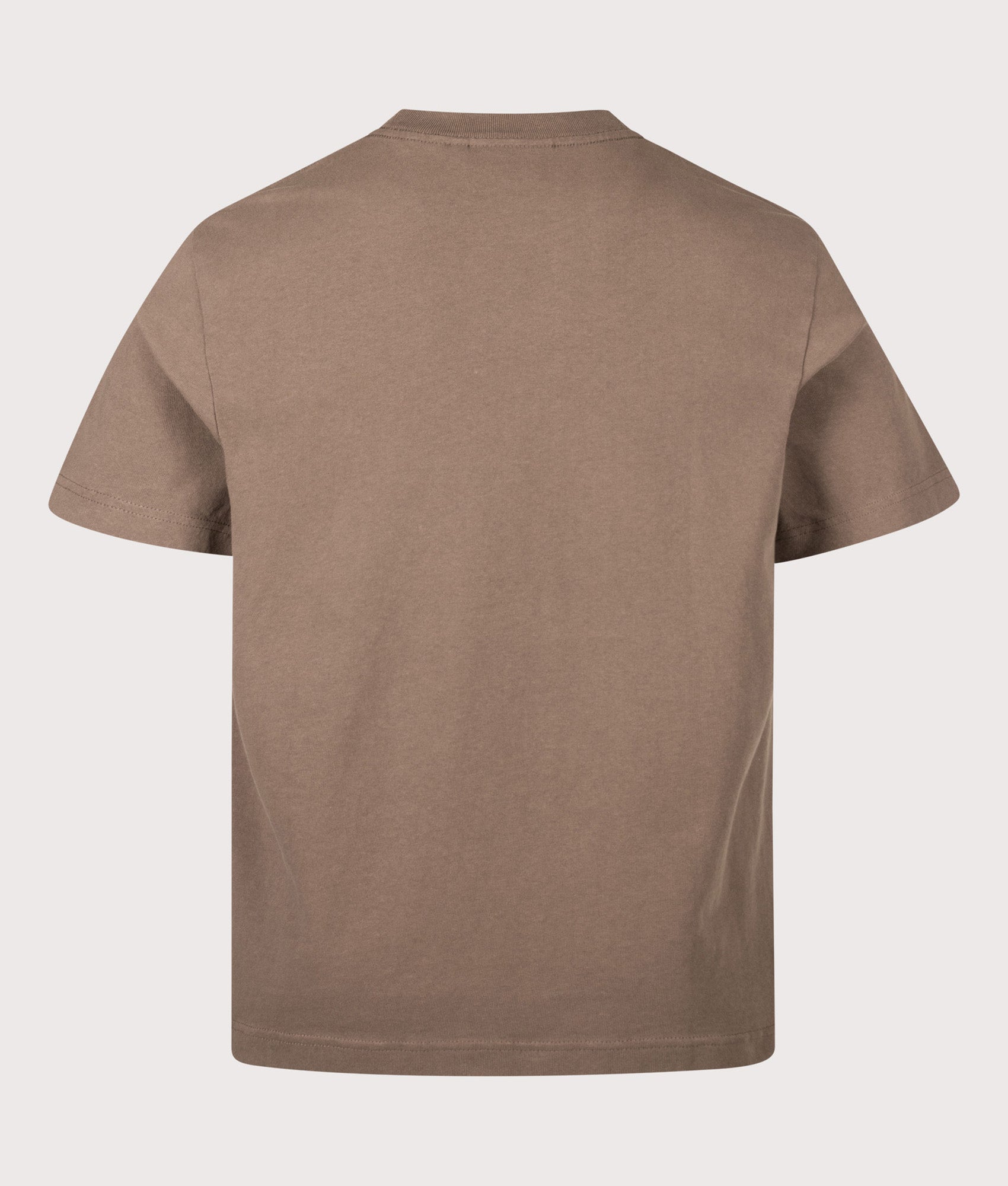 Axel Arigato Relaxed Fit Legacy T-Shirt in Coffee Brown at EQVVS Menswear. Back shot.
