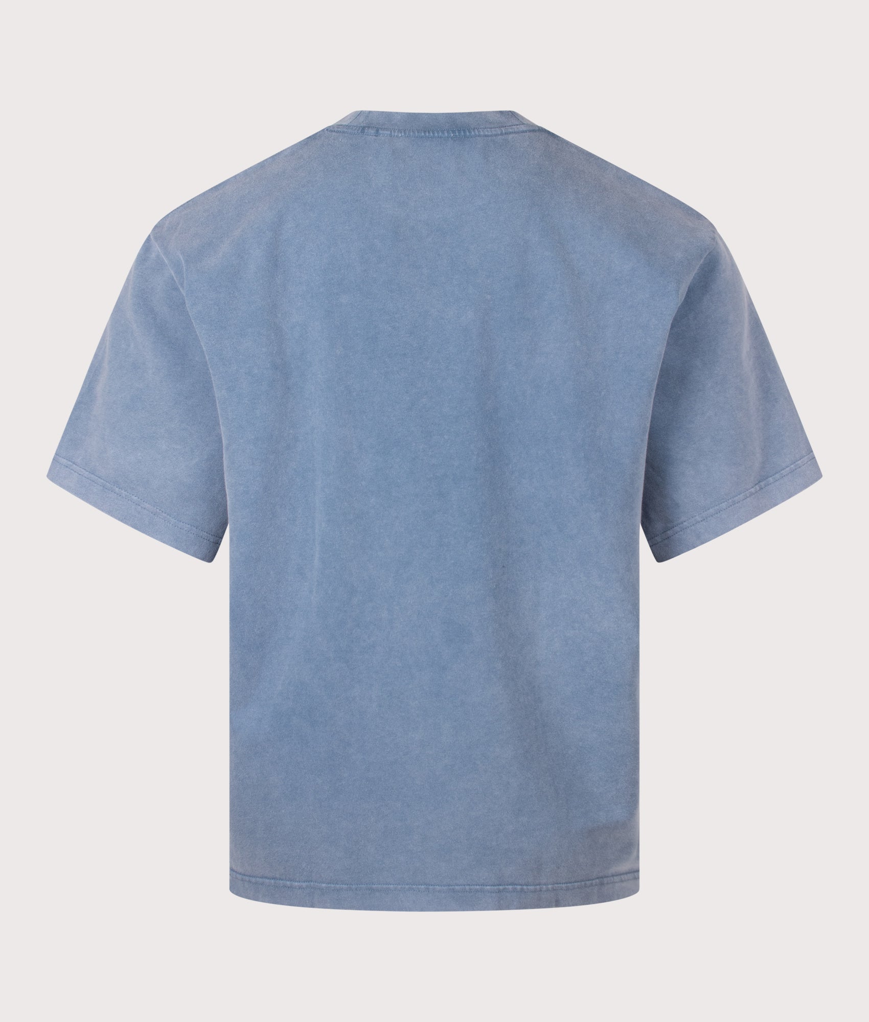 Axel Arigato Oversized Fit Distort Washed T-Shirt in Mid Blue at EQVVS Menswear. Back shot.