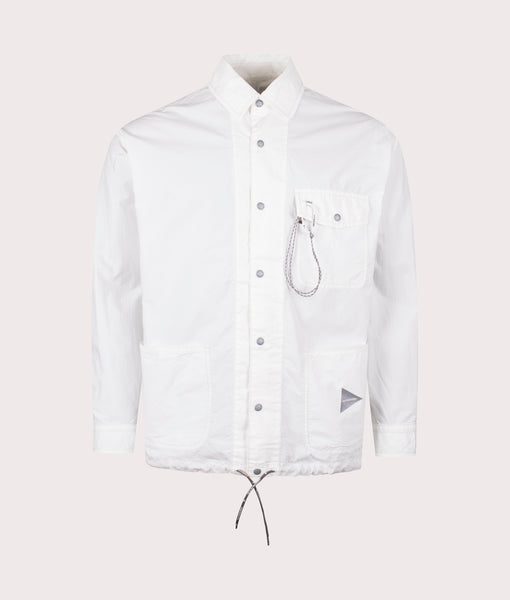 Cordura Cotton Rip Shirt Jacket in White | and wander | EQVVS