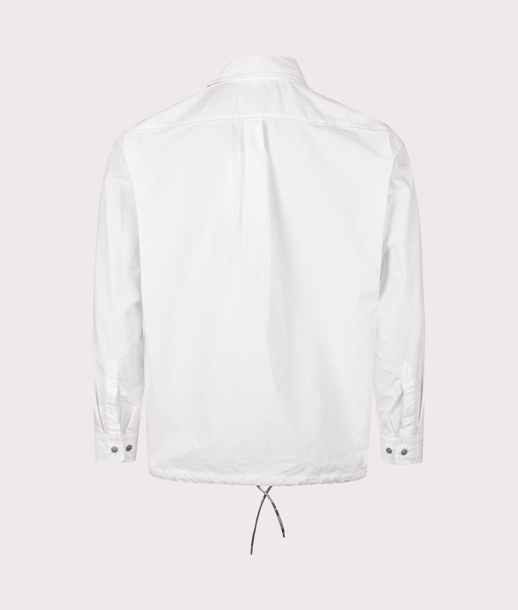 and Wander Cordura Cotton Rip Shirt Jacket in White. Shot at EQVVS. Back shot 
