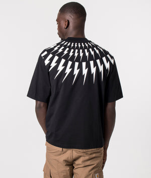 Fair Isle Thunderbolt Black and White T-Shirt | Neil Barrett