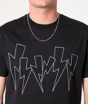 Slim-Fit-Jumbled-Bolts-T-Shirt-Black/White-Neil-Barrett-EQVVS