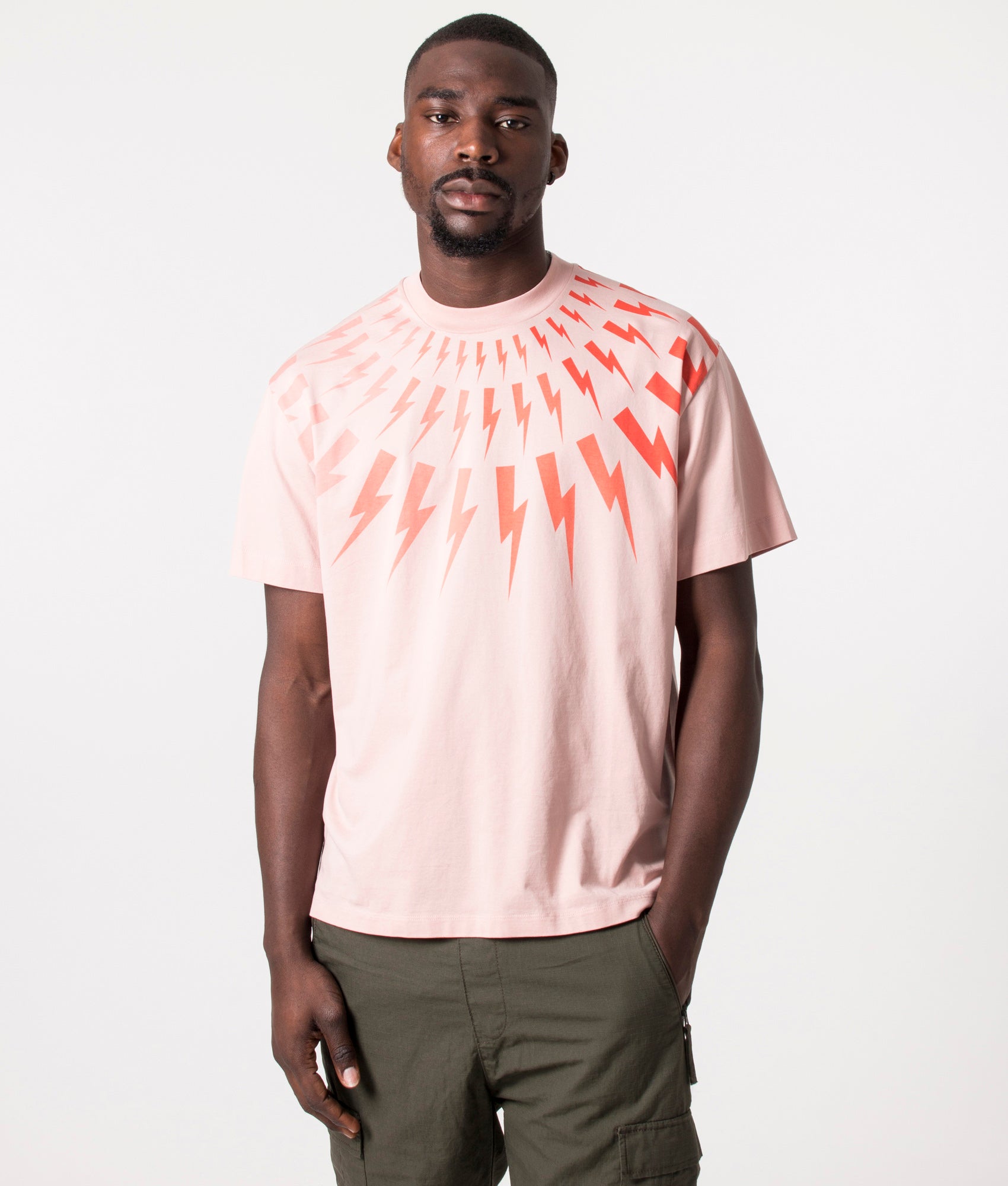 Degrade'-Fair-Isle-Thunderbolt-T-Shirt-Mpink/Mpink/Sun-Neil-Barrett-EQVVS