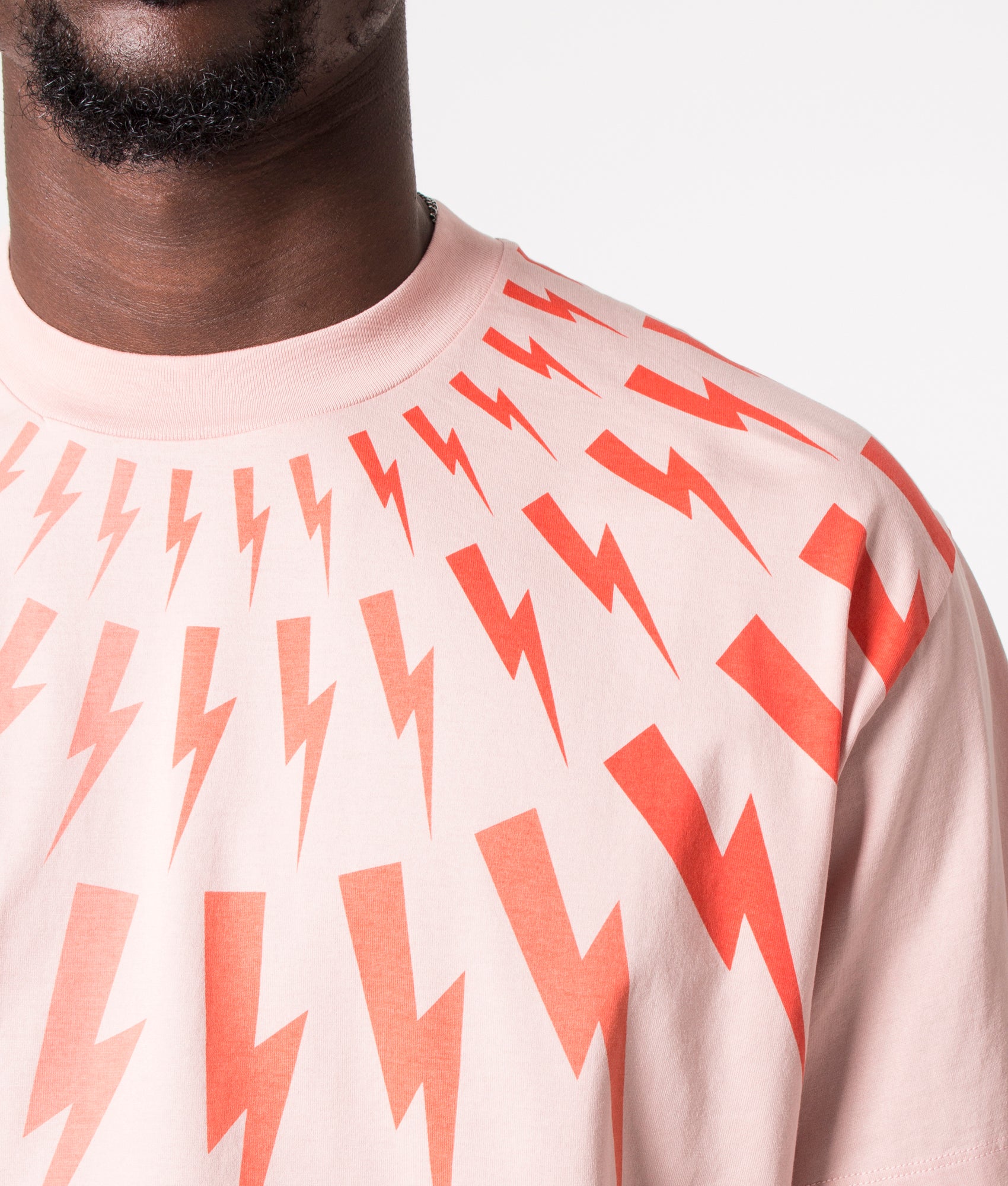 Degrade'-Fair-Isle-Thunderbolt-T-Shirt-'Mpink/Mpink/Sun-Neil-Barrett-EQVVS