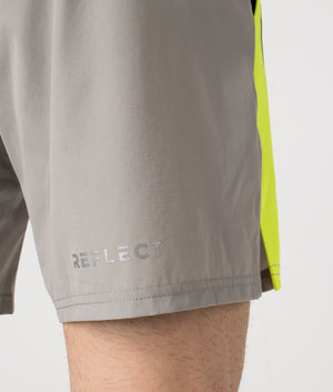 Zone Shorts by Reflect in Grey/Neon. Shot by EQVVS. Back detail shot.