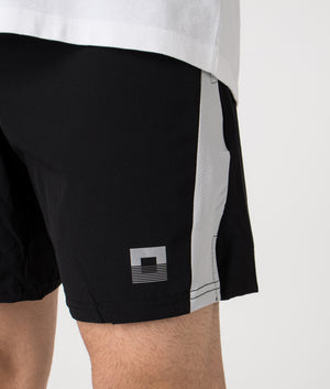 Zone Shorts by Reflect in Black/Grey. Shot by EQVVS. Front detail shot.
