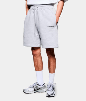 MKI Miyuki Zoku Uniform Shorts in Grey. Side angle model shot at EQVVS.