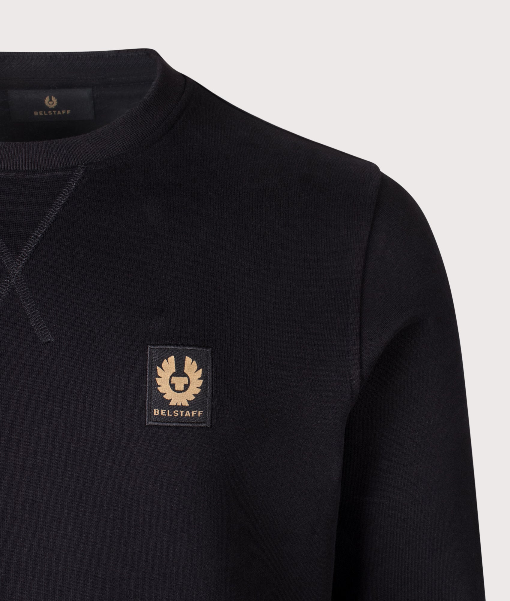 Belstaff Sweatshirt in Black at EQVVS Menswear. Detail shot.