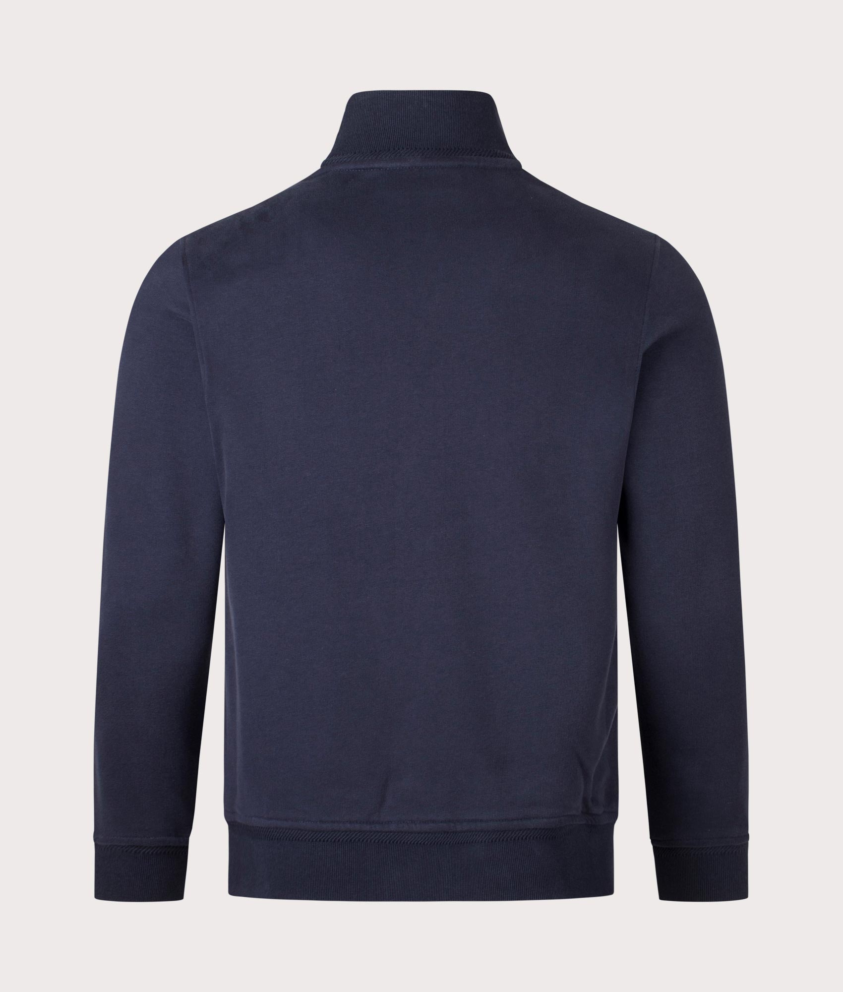Belstaff Zip Through Sweatshirt in Dark Ink. EQVVS Back Angle Shot.