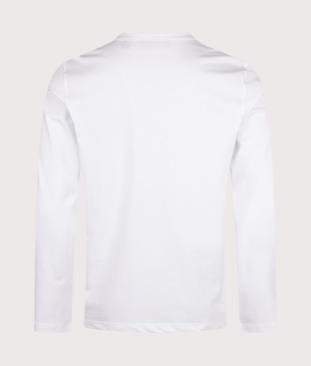 Belstaff Regular Fit Belstaff Long Sleeved T-Shirt in White at EQVVS Menswear. Back shot.