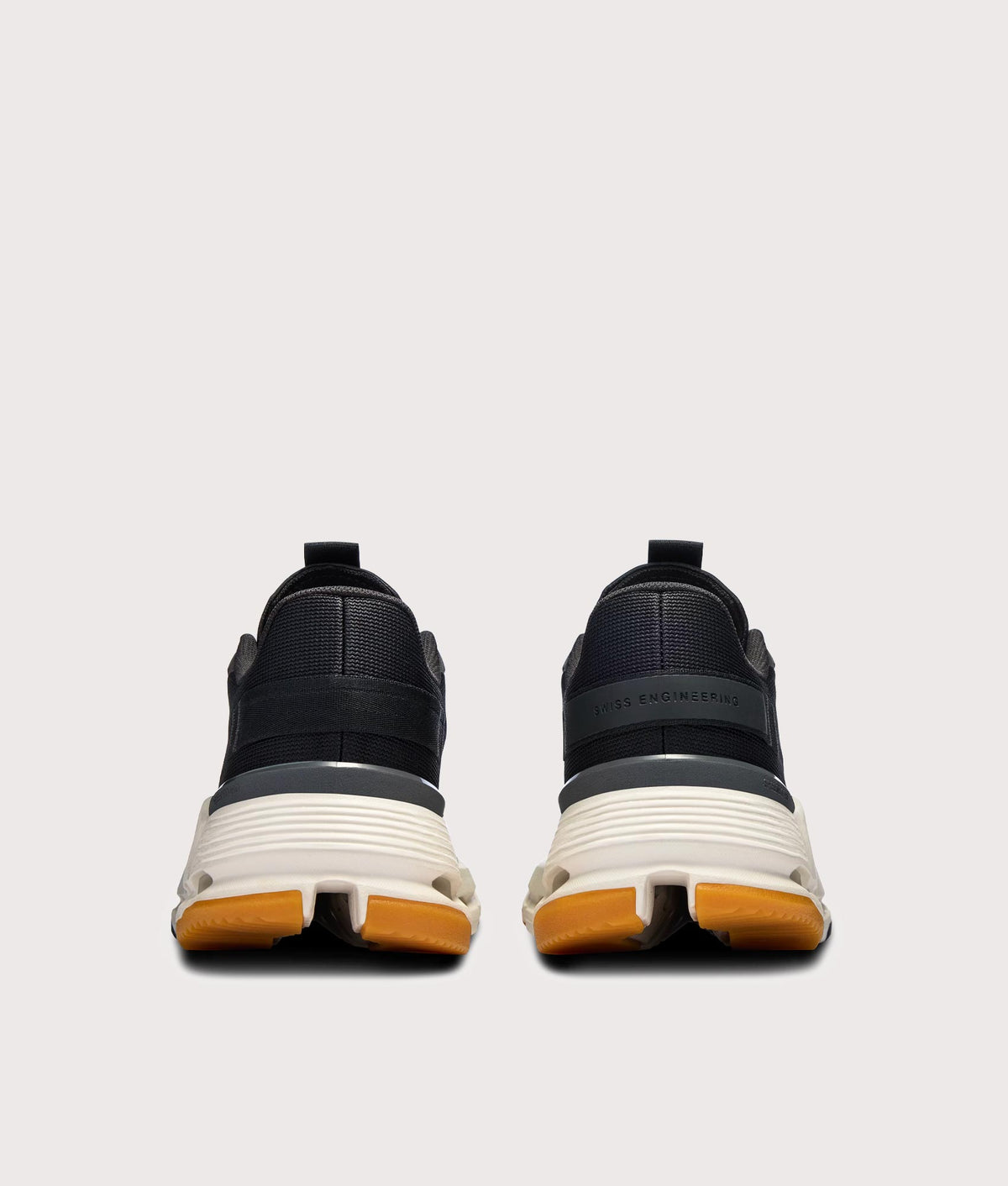 On Cloudnova Form 2 Sneakers in Black and Ivory at EQVVS Menswear. Back shot.