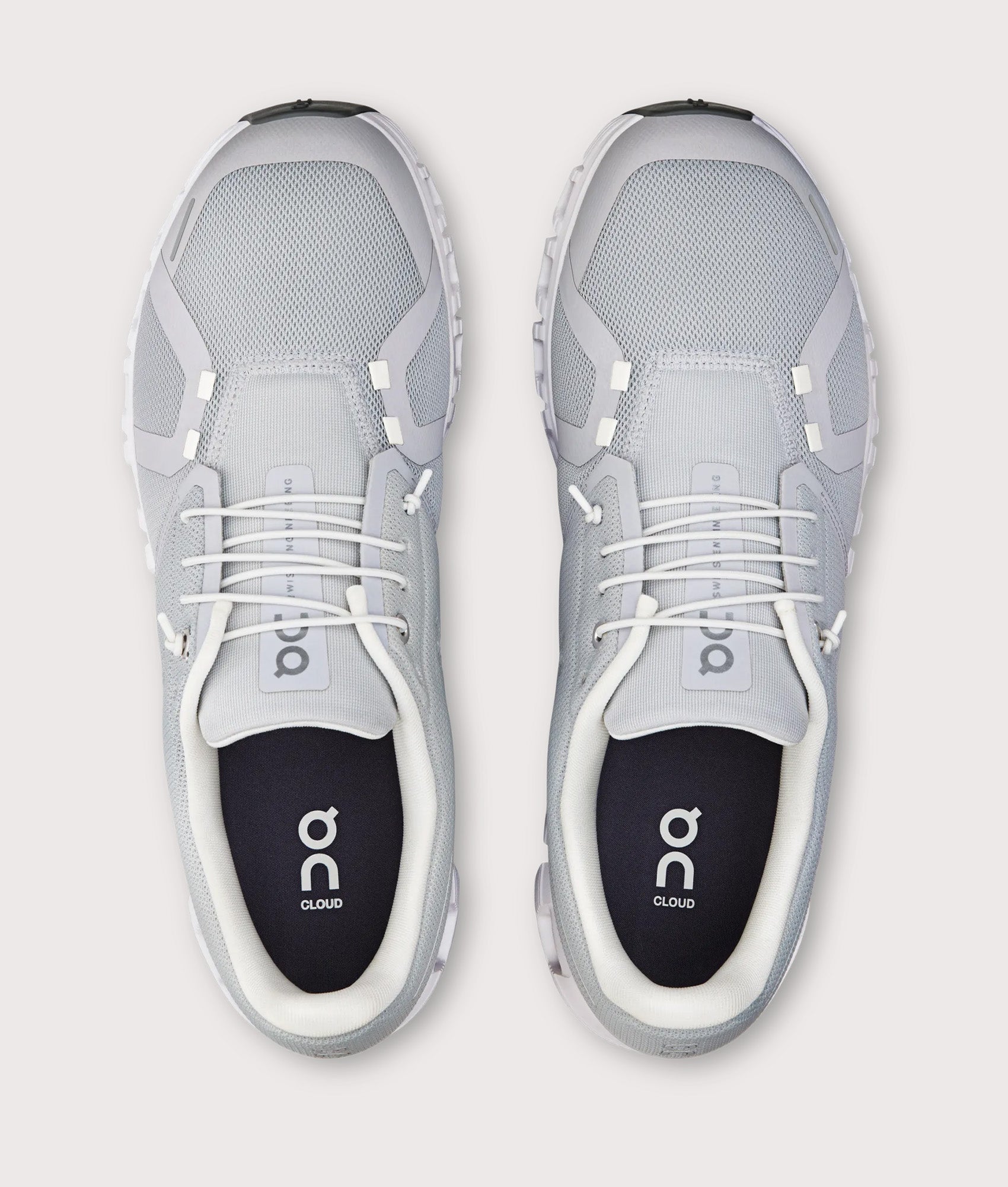 On Cloud 6 Sneakers in Glacier and White at EQVVS Menswear. Top shot.