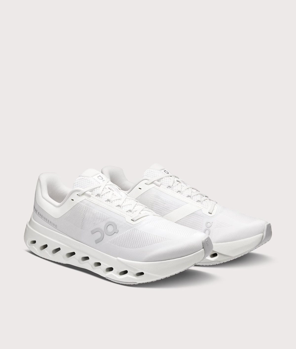 On Cloudsurfer Next Sneakers in White/White at EQVVS Menswear. Angled back shot.