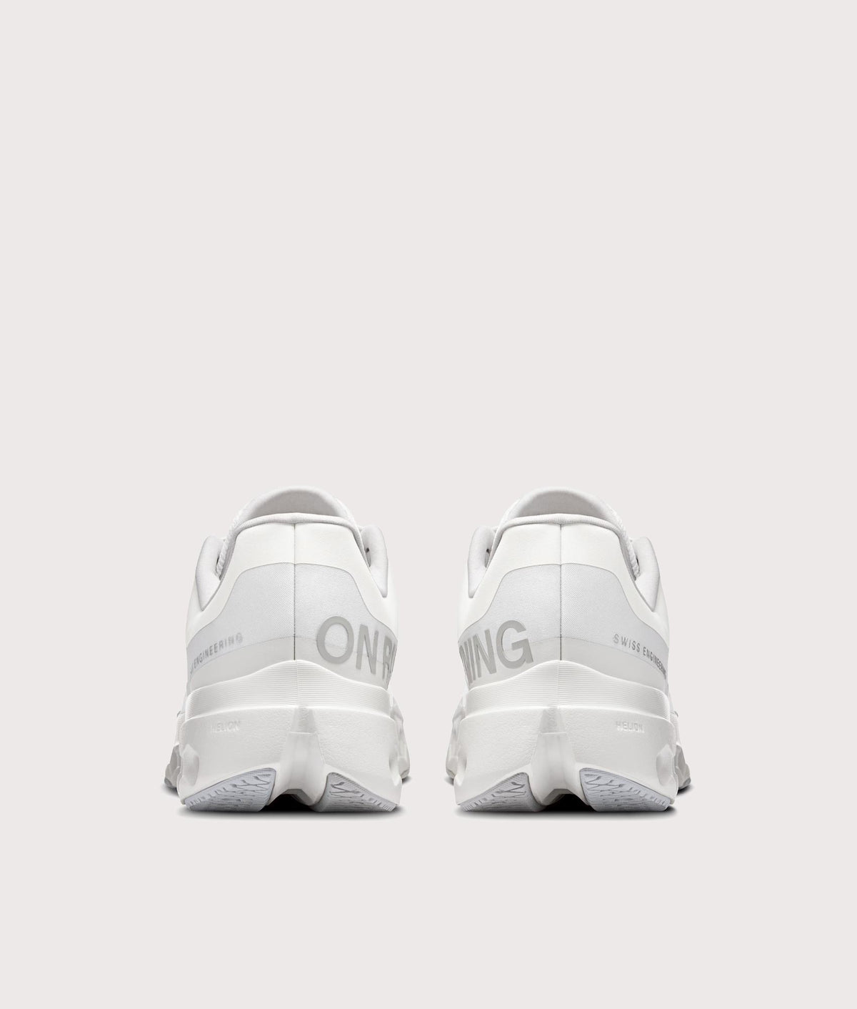 On Cloudsurfer Next Sneakers in White/White at EQVVS Menswear. Back shot.