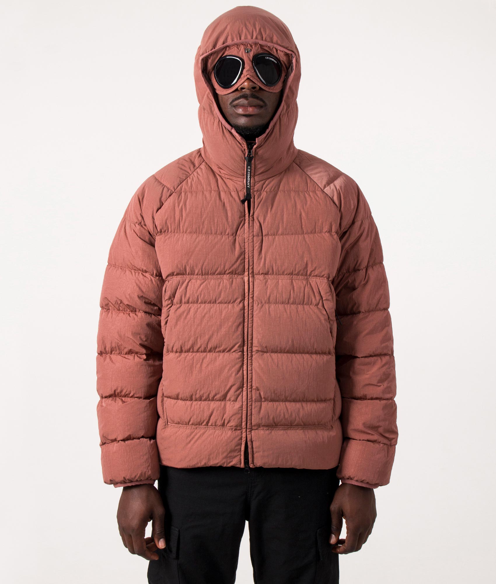 Eco-Chrome R Goggle Down Jacket Cedar Wood | C.P. Company Eco-Chrome R Goggle Down Jacket Cedar Wood | C.P. Company