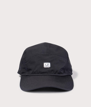 Chrome-R-Panelled-Logo-Cap-999-Black-CP-Company-EQVVS-Front-Image