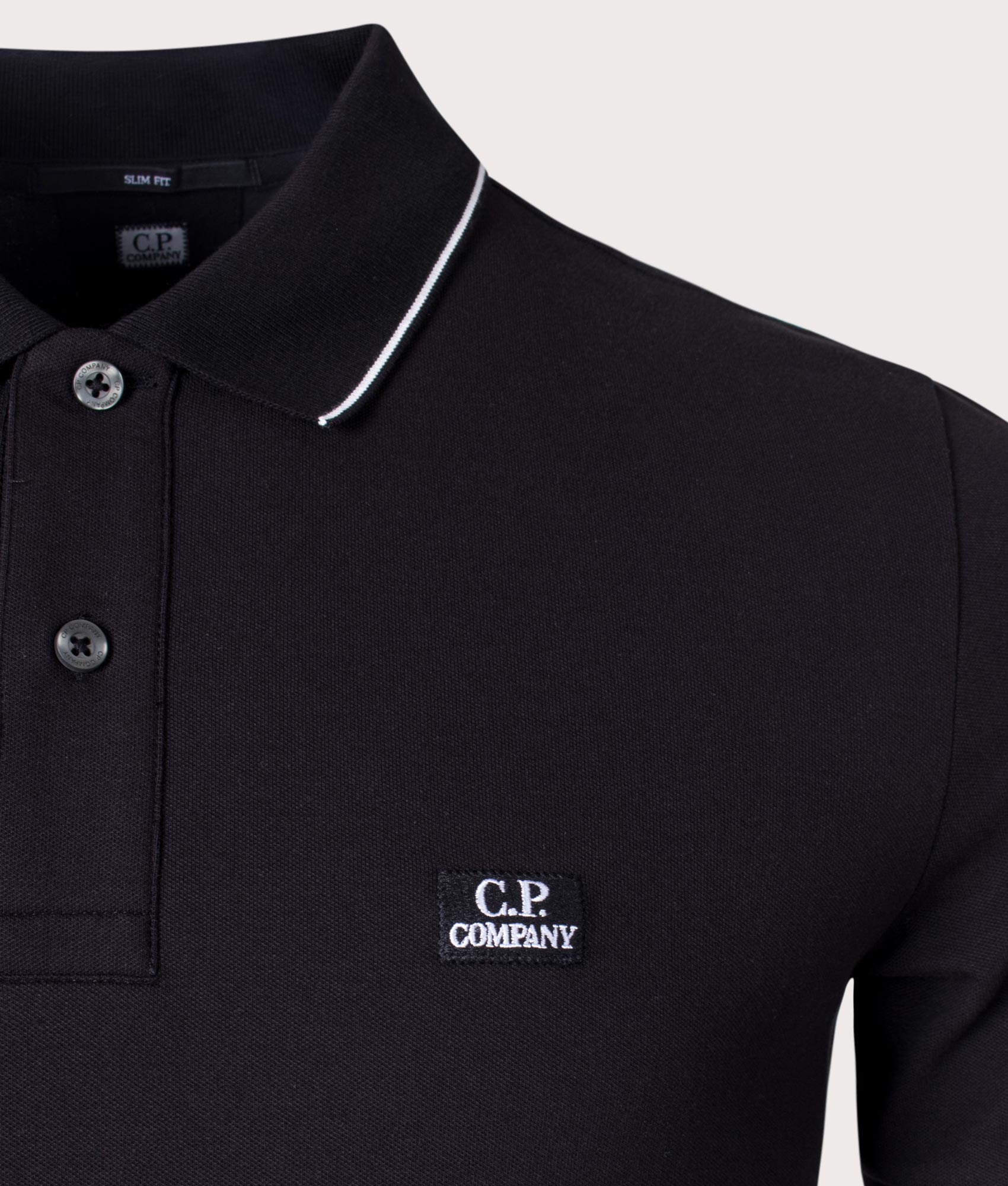 Slim-Fit-Stretch-Piquet-Striped-Polo-Shirt-Black-C.P.-Company-EQVVS
