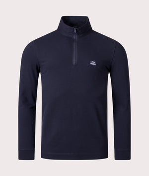 Long-Sleeve-Quarter-Zip-Stretch-Piquet-Polo-Shirt-Total-Eclipse-C.P.-Company-EQVVS