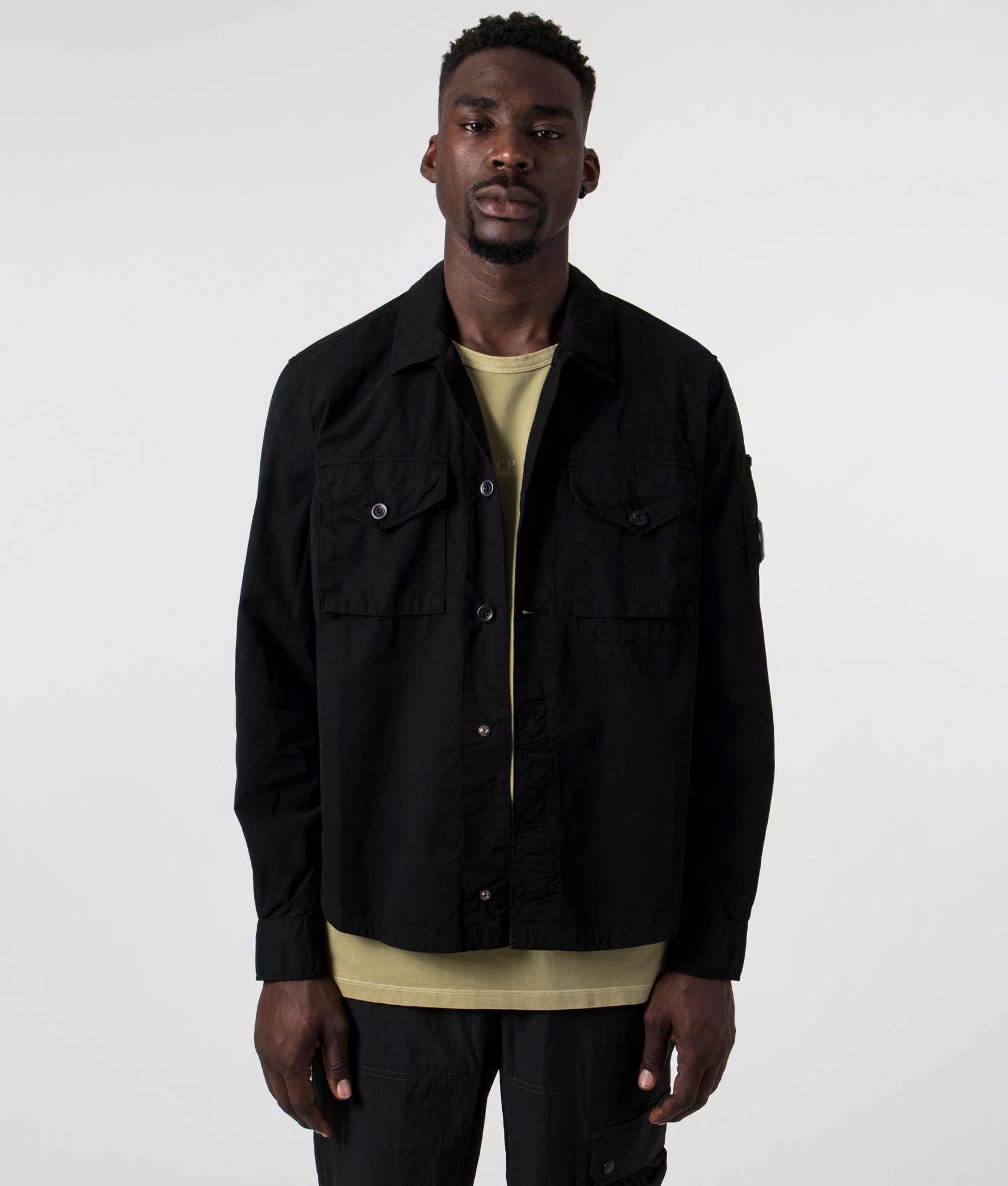 Gabardine-Buttoned-Pockets-Shirt-Black-C.P.-Company-EQVVS
