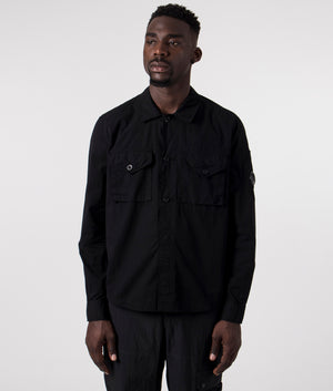 Gabardine-Buttoned-Pockets-Shirt-Black-C.P.-Company-EQVVS