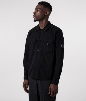 Gabardine-Buttoned-Pockets-Shirt-Black-C.P.-Company-EQVVS