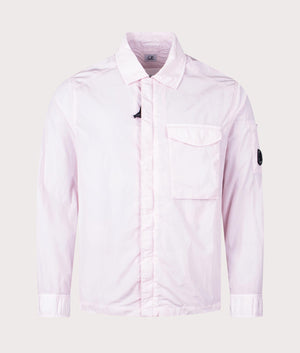 CP Company Chrome-R Pocket Overshirt in Heavenly Pink Front Shot EQVVS