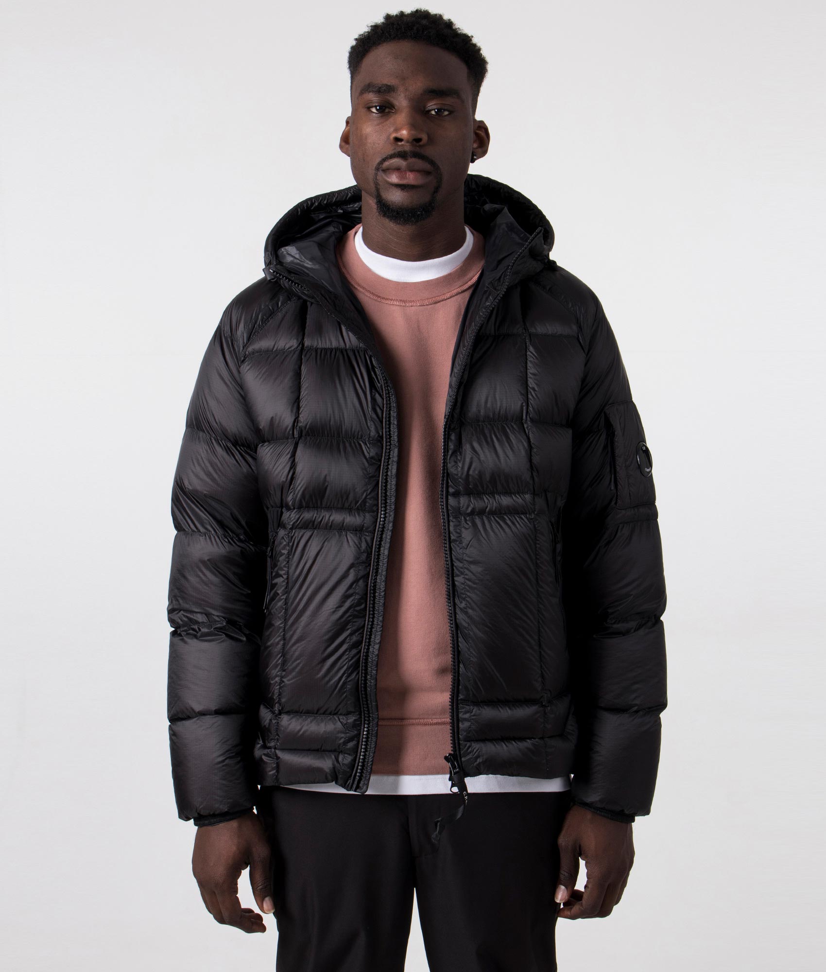 D.D.-Shell-Hooded-Down-Jacket-999-Black-C.P.-Company-EQVVS-Front-Image
