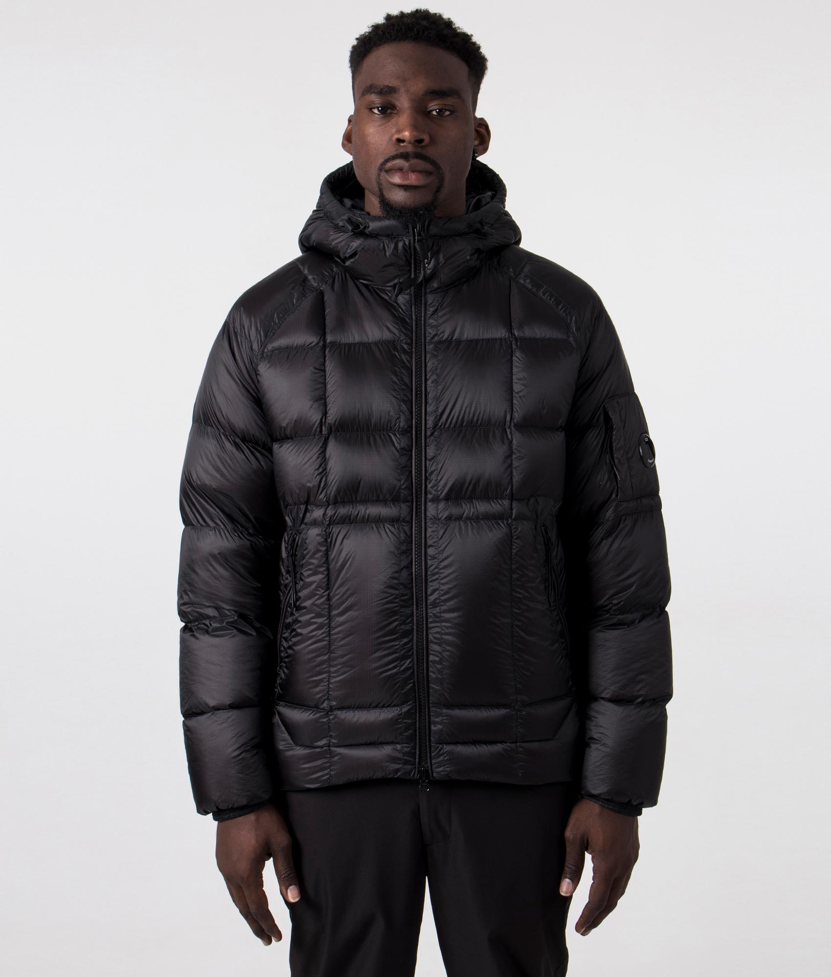 D.D.-Shell-Hooded-Down-Jacket-999-Black-C.P.-Company-EQVVS-Front-Image