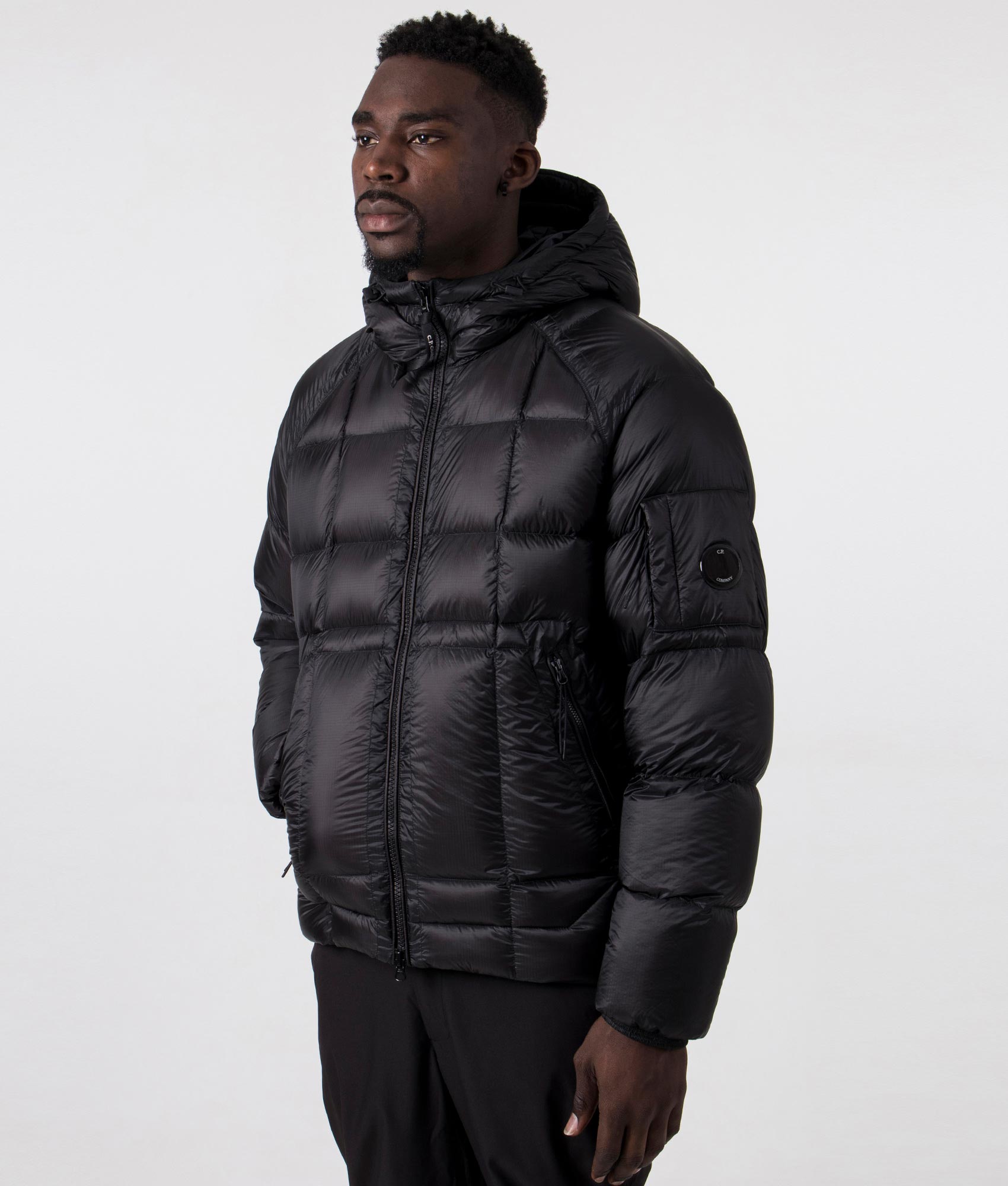 D.D.-Shell-Hooded-Down-Jacket-999-Black-C.P.-Company-EQVVS-Side-Image