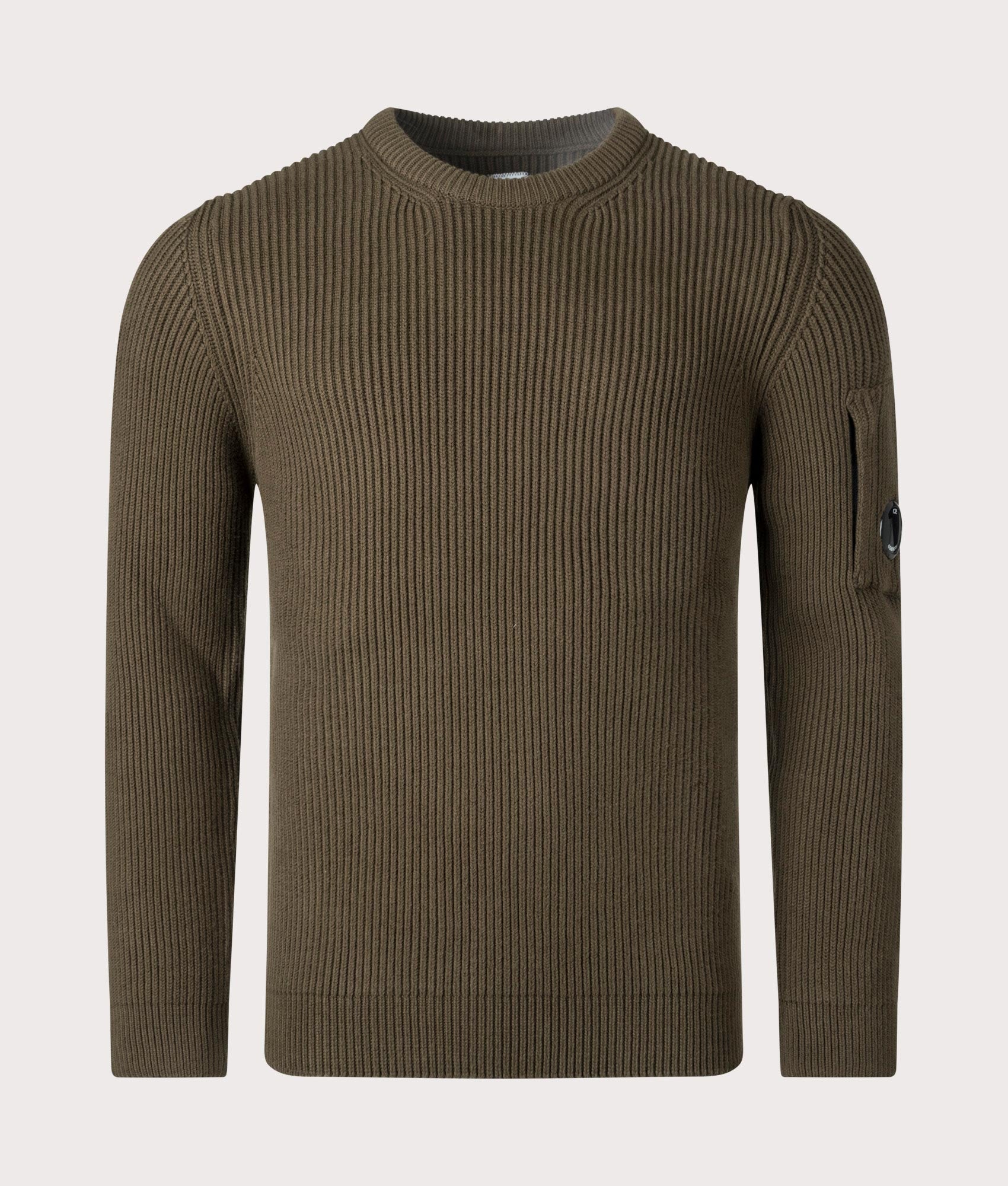C.P. Company Rib Crew Neck Jumper - Green -EQVVS 
