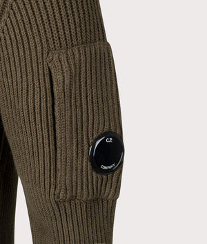 C.P. Company Rib Crew Neck Jumper - Green -EQVVS
