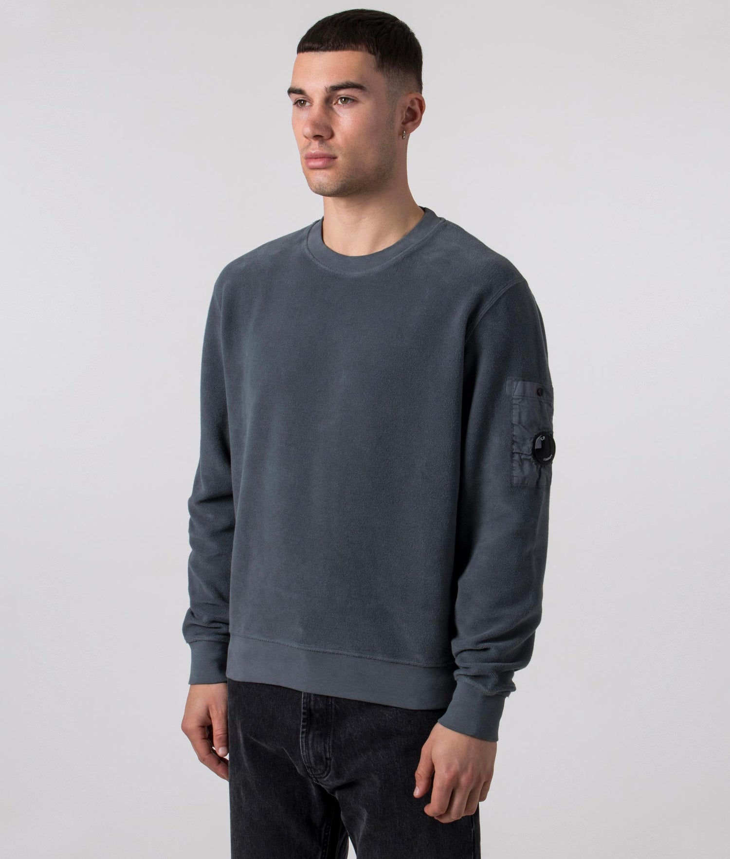 C.P. Company Brushed & Emerized Diagonal Fleece Sweat in