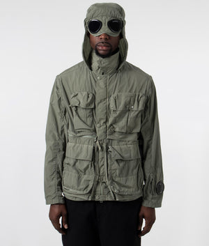 goggle jacket cheap Chrome-R Goggle Utility Jacket in Agave Green | CP Company