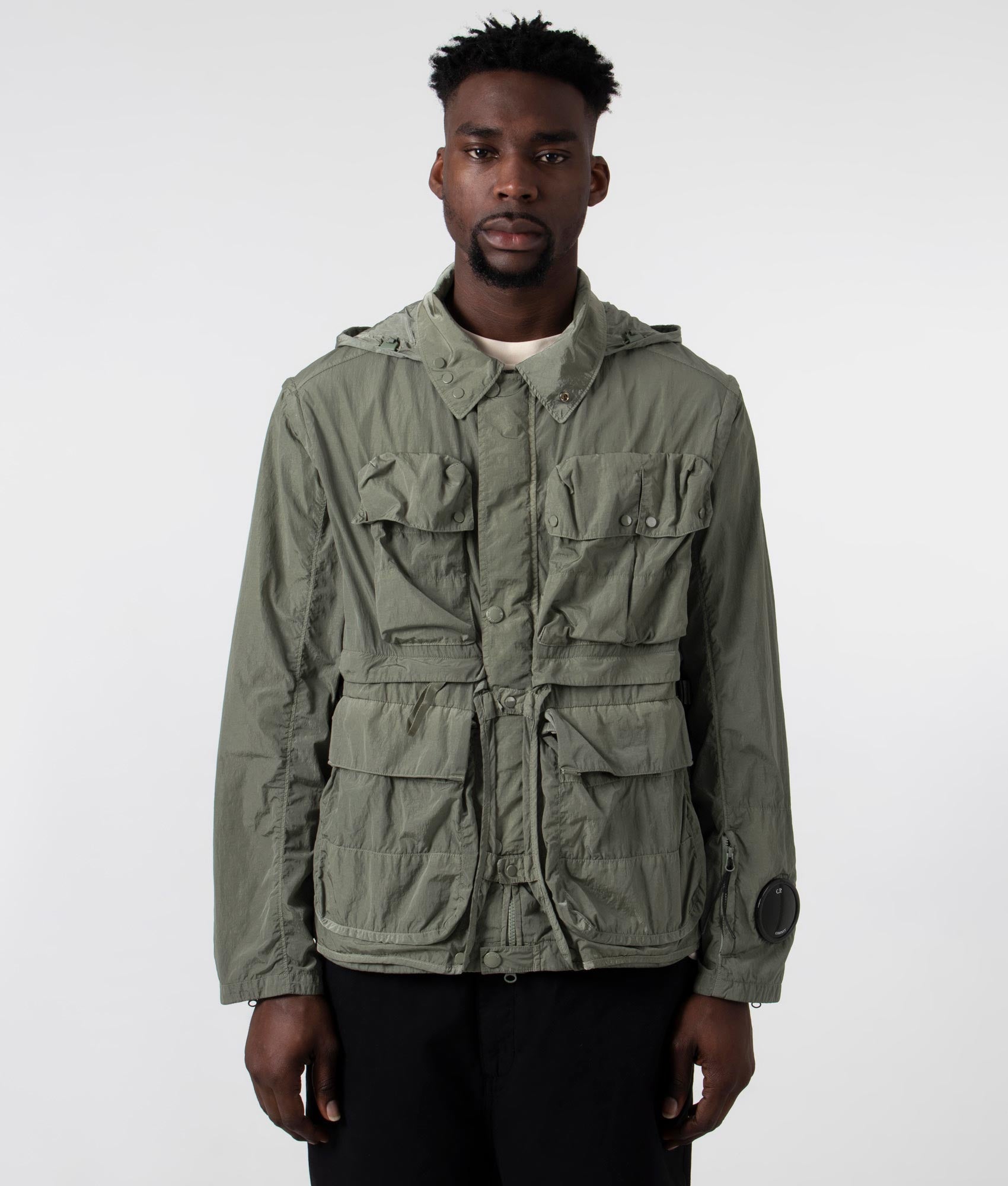 CP COMPANY|JACKETS (Chrome-R Goggle Utility Jacket (16C Chrome-R Goggle Utility Jacket in Agave Green | CP Company