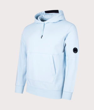 CP Company Diagonal Raised Fleece Hoodie Starlight Blue Angle Shot EQVVS