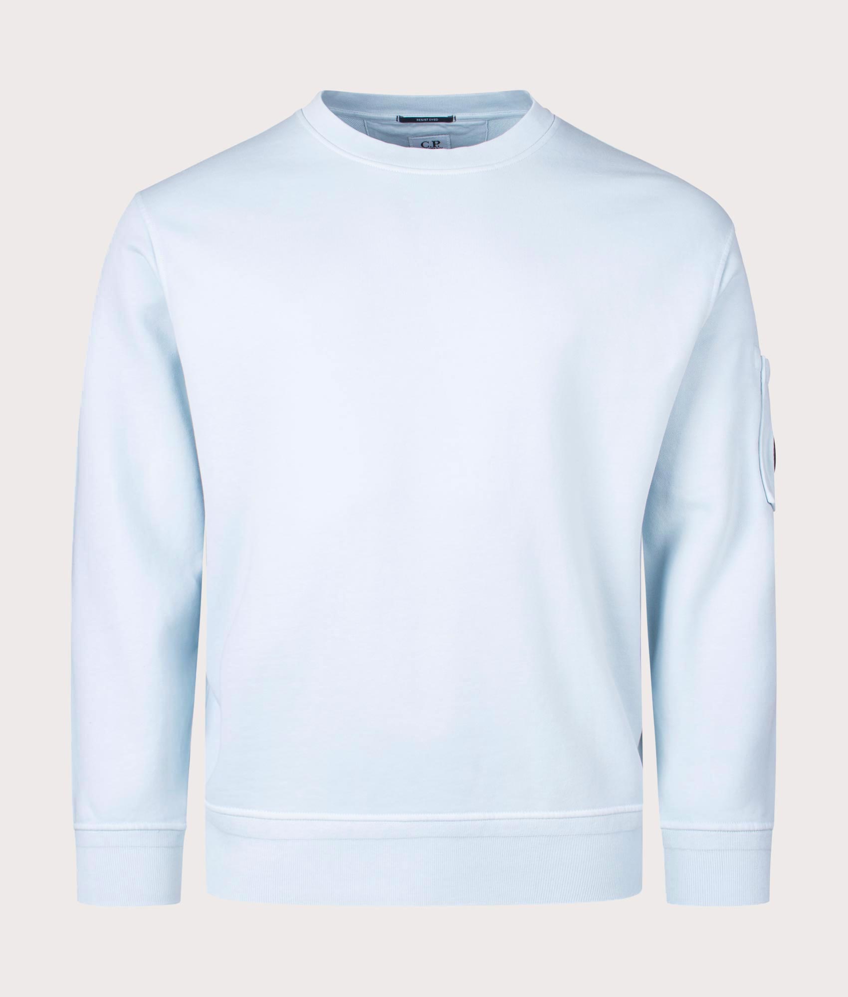 CP Company Cotton Diagonal Fleece Lens Sweatshirt in Starlight Blue Front Shot EQVVS