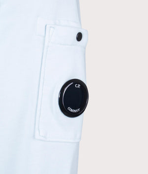 CP Company Cotton Diagonal Fleece Lens Sweatshirt in Starlight Blue Detail Shot EQVVS
