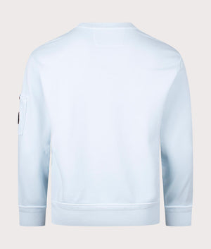 CP Company Cotton Diagonal Fleece Lens Sweatshirt in Starlight Blue Back Shot EQVVS