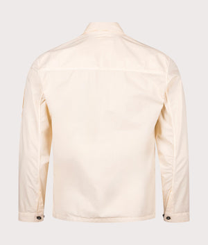 Gabardine Shirt in Pistachio Shell by C.P. Company. EQVVS Back Angle Shot.